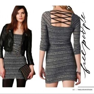 ⚫️ FREE PEOPLE criss cross back bodycon dress L​​​​​​​